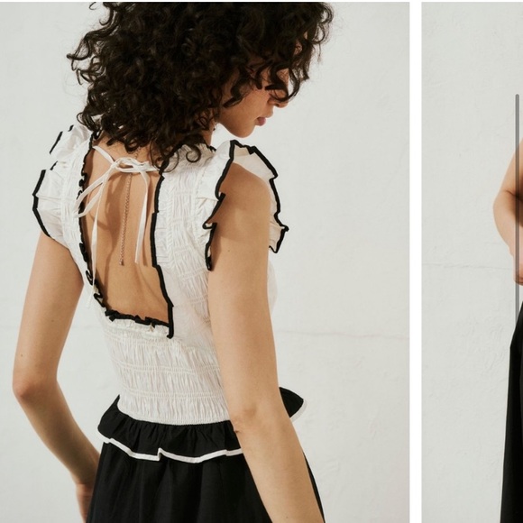 Free People Matilda Midi Dress Black & White - Picture 2 of 5